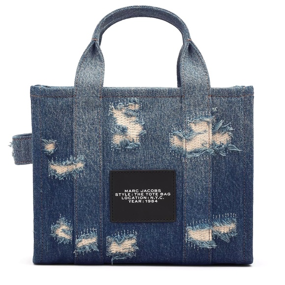 Marc Jacobs The Rip & Repair Denim Small Tote Bag - Punk Indigo - Picture 2 of 10